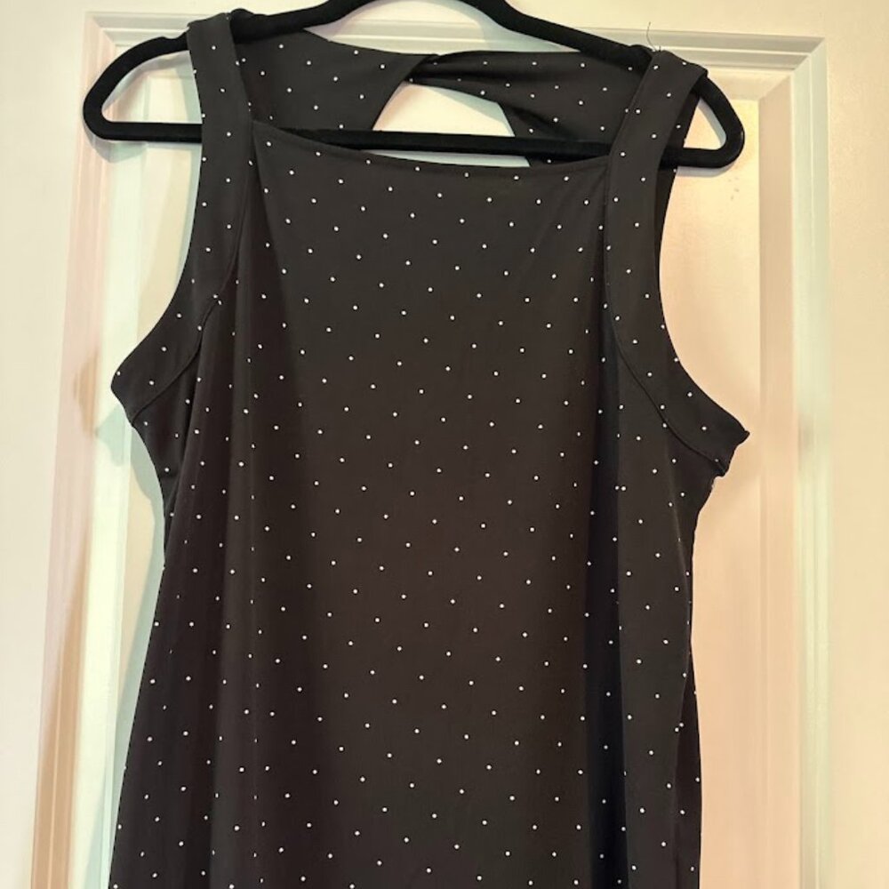 Banana Republic black with white polka dot cut out tank